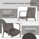 4 Piece Stackable Single Chairs With Vertical Stripe Design For All Weather