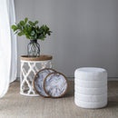 French Country Home Decor Collection (Includes An Artificial Plant, Vase, Trays, Stool And Side Table) (Set of 5) - Multicolor