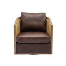 Barrel, Comfy Round Accent Sofa Chair With 360 Degree Swivel, Leisure Arm