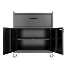 Rolling Metal Tool Storage Cabinet, Lockable Garage Storage Cabinet, Locking Metal Storage Cabinet With Wheels, Rolling Tool Chest, Assembly Required - Black