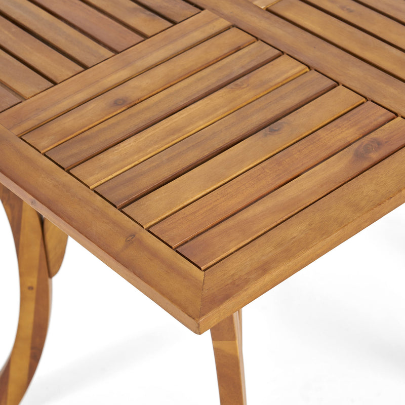 Outdoor Rustic Patio Acacia Bistro Set With Cushions