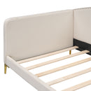 Upholstered Daybed With Headboard And Armrest, Support Legs