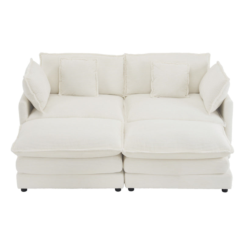 Modern Modular Sectional Sofa With Side Storage Pockets For Living Room