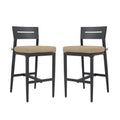 Modern Outdoor Bar Stools With Backrest And Footrest (Set of 2)