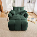 Ergonomic Single Seater Sofa With Ottoman, High Resilience Support Cushions