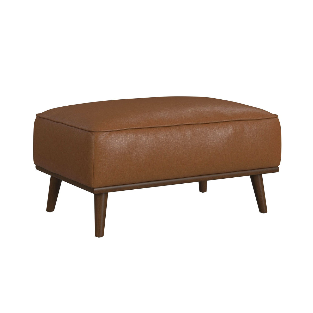 Destiny Ottoman With Wood Base in Dark Brown by Elements International, view 2