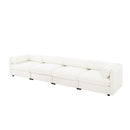 Stylish Chenille Sofa With Storage Seat And Cylindrical Backrest