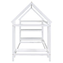 Twin size wood house bed with storage shelf and hanger ,kids bedroom set,White