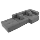 Free Combination L Shaped Modular Sectional, Minimalist Floor Couch Set, Convertible Foam Filled Cloud Compressed Couch For Living Room
