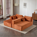 Compression Sectional Couch With Comfy Chaise, Boneless L Shape Sofa With Deep Seat