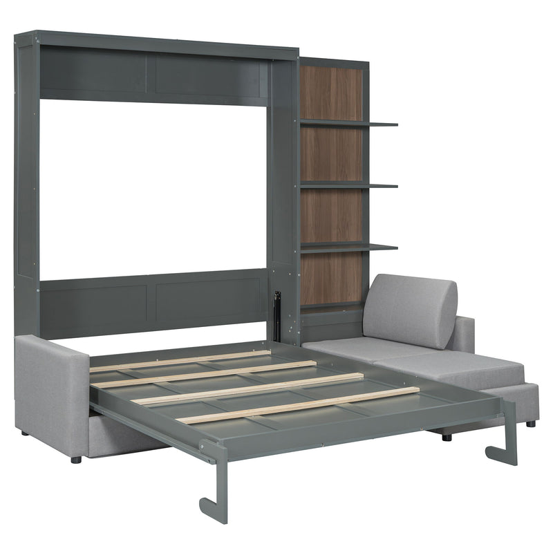 Murphy Bed With Sofa And Shelves
