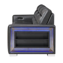 Yamein - Power Reclining Sofa With Bookcase Arms And LED Lights - Charcoal