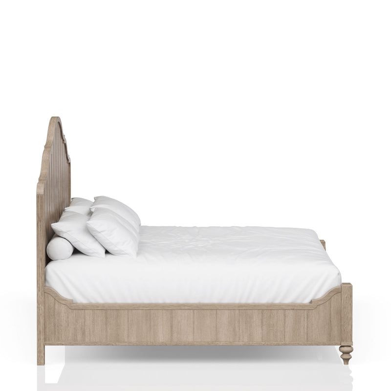 Panel Bedroom Set With 3 Drawer Nightstand, Casual Dresser, Cane Mirror, 3 Drawer Cane Front Chest And Bench
