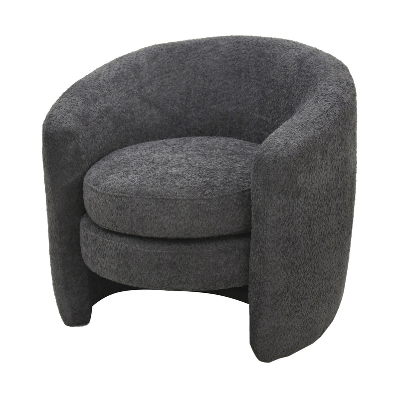 Affinity Modern Curved Back Upholstered Accent Chair With Soft Cozy Boucle Fabric - Dark Gray