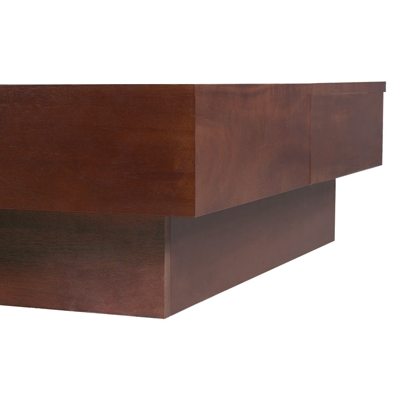 Italian Retro Inspired Acacia Wood Storage Coffee Table - Brown / Black