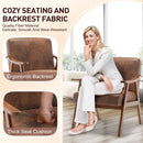 Mid Century Modern Accent Chair With Solid Wood Frame And Extra Thick Backrest