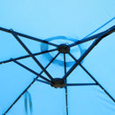 Double- Sided Outdoor Market Umbrella With Lights And Base