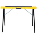 Folding Portable Saw Horses 2 Pack With Fast Open Legs, Heavy Duty For Garage And Workshop - Yellow / Black