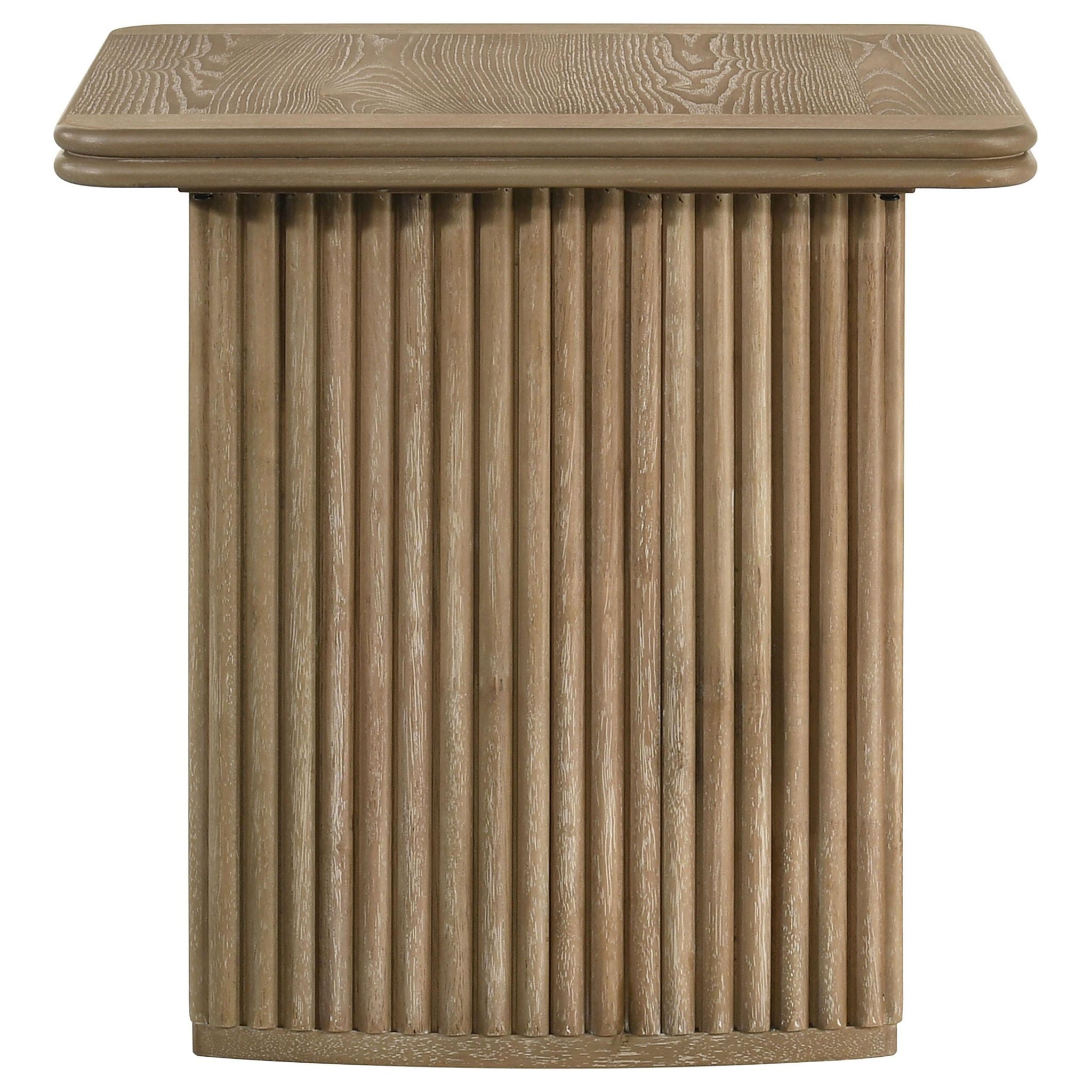 Adina Square Wood Side End Table Distressed Light Brown