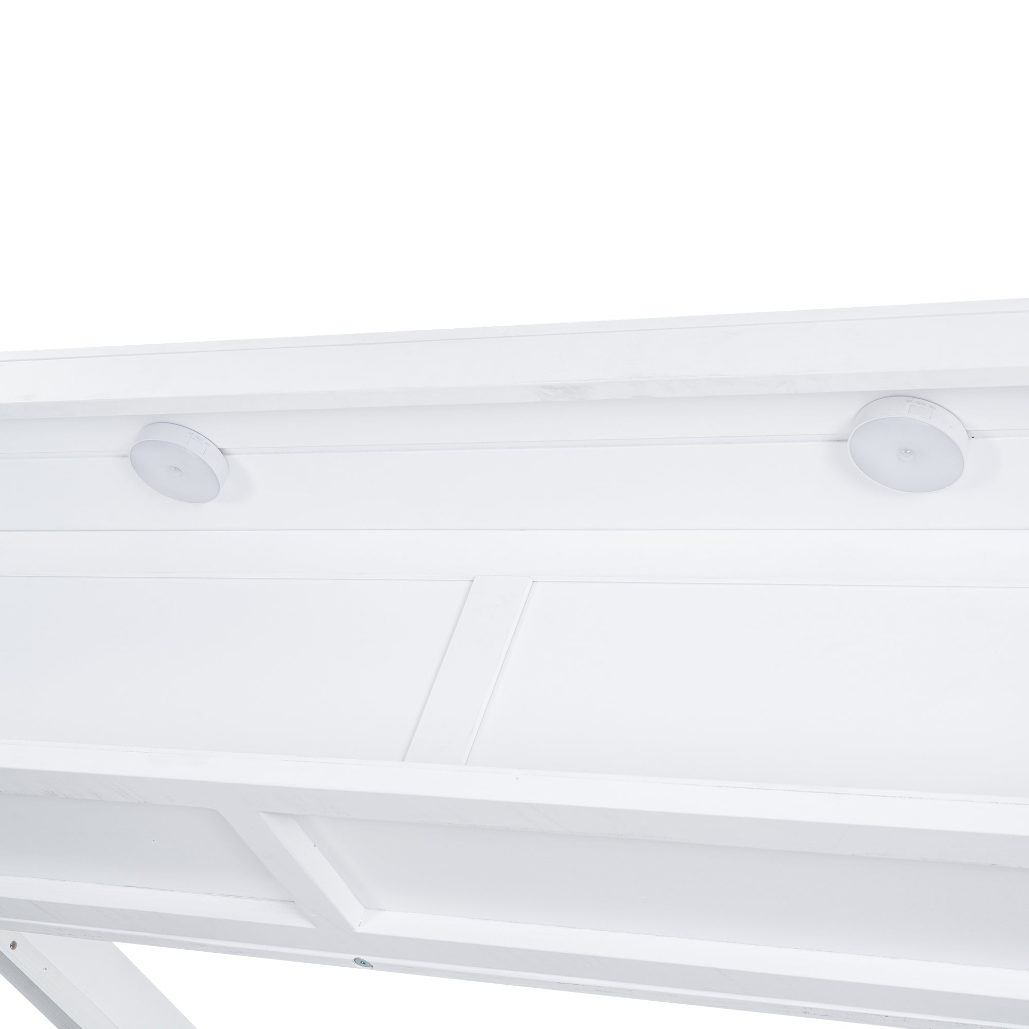 Full Size House Platform Bed with LED Lights and Storage, White - Atlantic Fine Furniture Melbourne FL