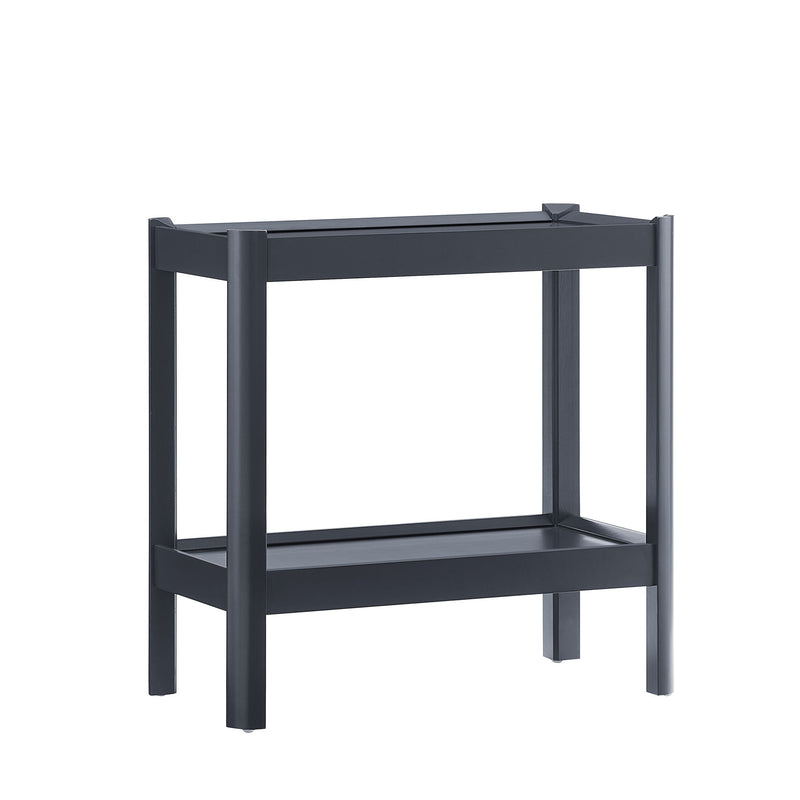 Yonda - Nightstand With 2 Shelves, Poplar And Construction, Design For Bedroom Storage - Black