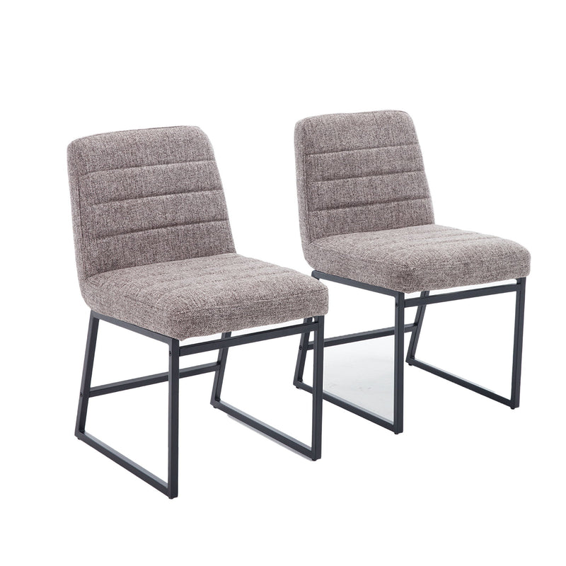 Upholstered Leather Dining Chairs (Set of 2) With Metal Legs, Mid-Century Modern Leisure Chairs For Kitchen Living Room Dining Room Bistro Coffee Shop