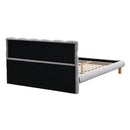 Upholstered Platform Bed Frame With Cookie Shaped Headboard