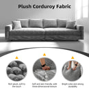 Plush Corduroy 4 Seat Sofa, Modern Comfy Upholstered Sofa Cloud Couch, Deep Seat Couches With Soft Pillows