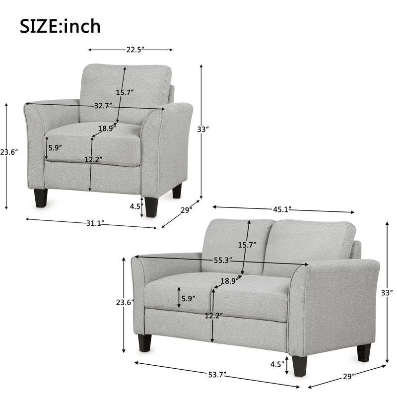 Living Room Furniture Armrest Single Sofa And Loveseat Sofa