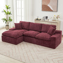 Cloud Sectional Sofa With Double Layer Cushion And Side Pockets, Free-Combined