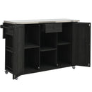 Outdoor Kitchen Island With Stainless Steel Top, Ample Storage Space, Towel And Spice Racks And A Bottle Opener