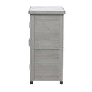Potting Bench With Storage Cabinet And Metal Table Top For Outdoor