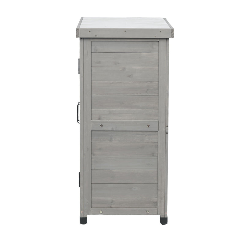 Potting Bench With Storage Cabinet And Metal Table Top For Outdoor