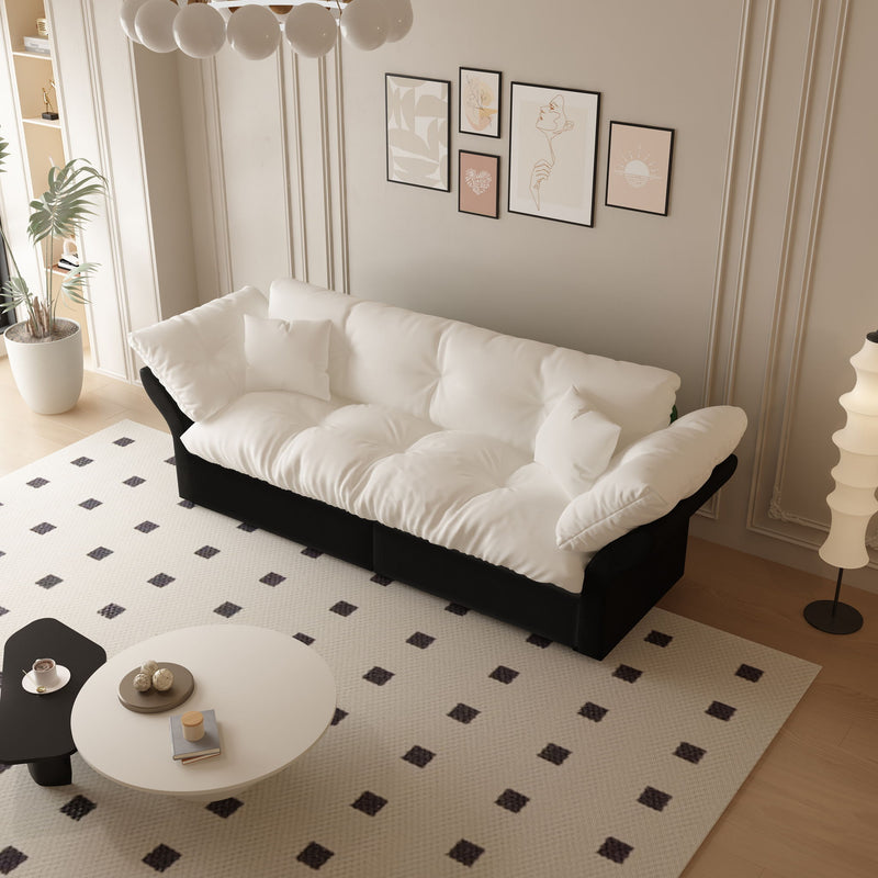 Queen Pull Out Sofa Bed, 3 In 1 Convertible Sleeper Tufted With 2 Soft Pillows