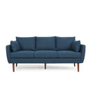 Diaphanous - Upholstered 3 Seater Sofa With 2 Accent Pillows And Wood Legs