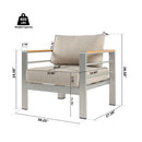 Cora - Outdoor Aluminum Club Chair Set Frame With Cushion Durable And Stylish Seating For Patio - Beige / Natural / Silver