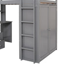 Loft Bed With Drawers, Desk, And Wardrobe