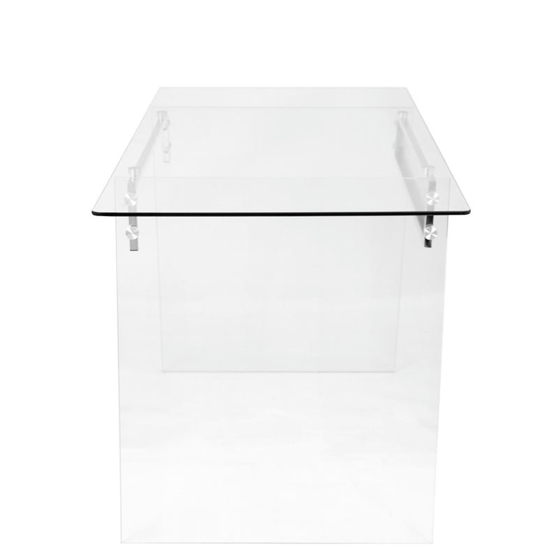 Glacier - Contemporary Desk - Clear / Chrome