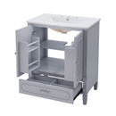 Vintage Style Bathroom Vanity With Sink, Multi Functional Storage, Soft-Closing Door