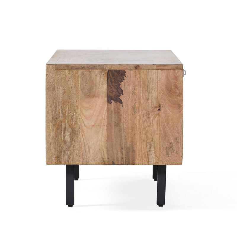 TV Stand With 3 Cabinets For TVs Up To 59" - Natural