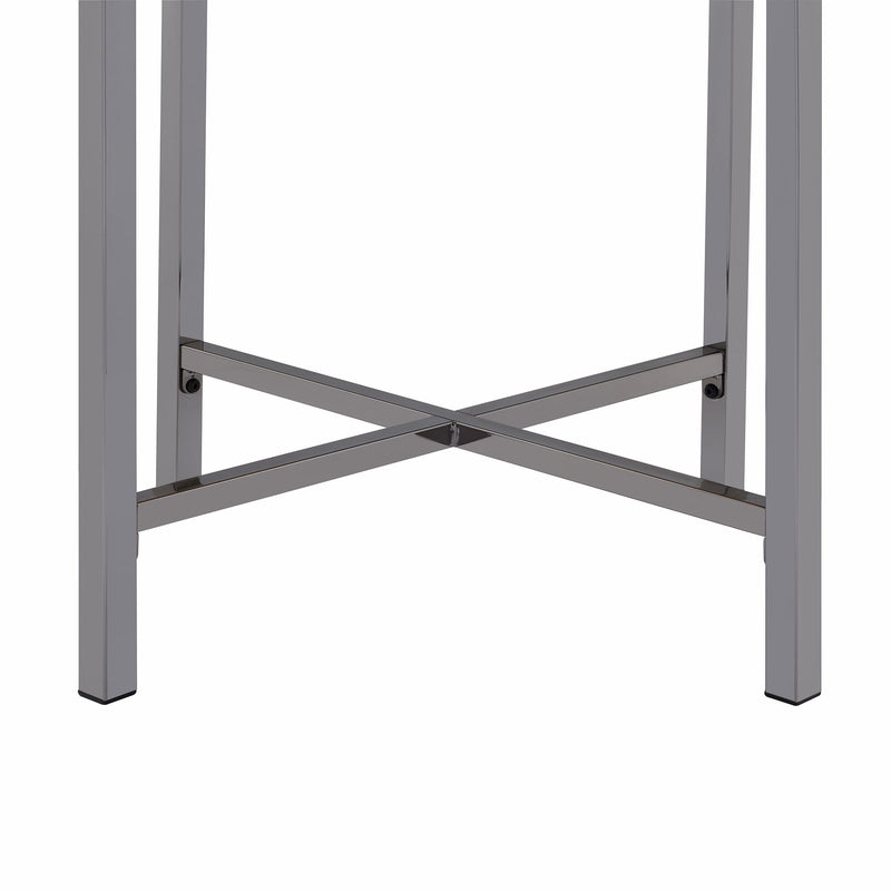 Edith - Round End Table - Dark Nickel