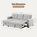 Lucca - Linen Reversible Sleeper Sectional Sofa With Storage Chaise