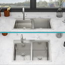 Outdoor Double Bowl Drop In Sink With Workstation - Brushed Nickel