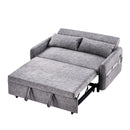 Pull Out Sleep Sofa Bed Loveseats Sofa Couch With Adjsutable Backrest, Storage Pockets, 2 Soft Pillows, USB Ports For Living Room, Bedroom, Apartment, Office