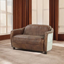 Brancaster - Loveseat - Retro Brown Top Grain Leather & Aluminum - Atlantic Fine Furniture Inc