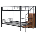 Bunk Bed With Lateral Storage Ladder And Wardrobe