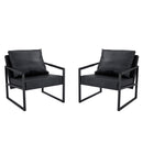 Classic Leather And Metal Frame Sofa, Ergonomically Designed, A Perfect Blend Of Modern And Industrial Styles