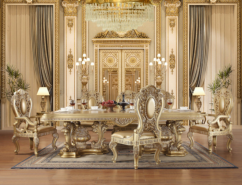 Seville - Dining Table - Gold Finish - Atlantic Fine Furniture Inc