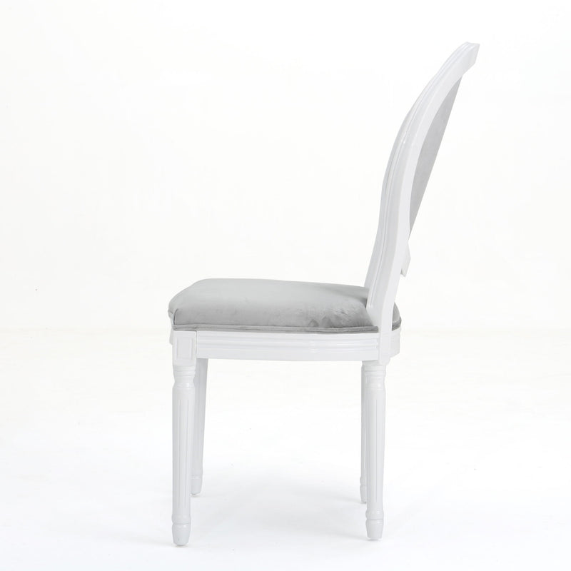 French Country Dining Chair Set With Round Backrest