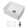 Elegant Farmhouse Apron Front Ceramic Single Bowl, Kitchen Basin